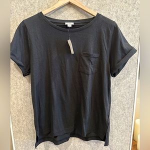 NWT J. Crew Rolled Sleeve T-Shirt Black Medium